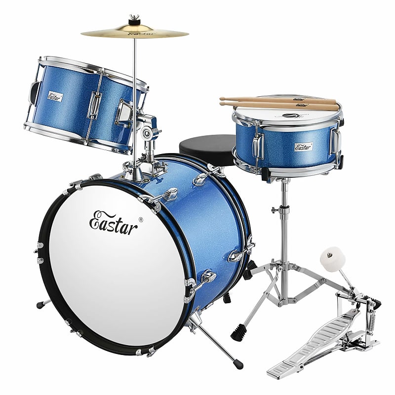 Kids Drum Set 16 Inch 3Piece, Junior Drum Set Kit With Reverb