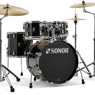 Sonor AQ1 Stage 5-piece Shell Pack with Hardware - Piano Black image 1
