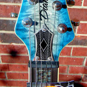 DBZ Diamond  Monarch EX IB Ice Blue Burst Quilt Top Electric Guitar and FREE HARDSHELL CASE image 5