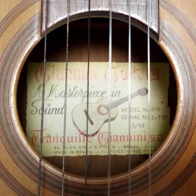 Giannini Guitars Acoustic, Model No. 900 - Classical 1968 image 13