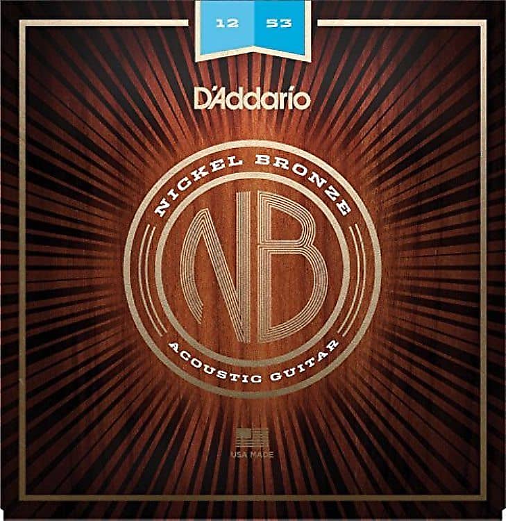 D'Addario Nickel Bronze Acoustic Guitar Strings, Light, NB1253 image 1