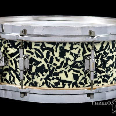 1930s Leedy Black Onyx Professional Model 'Separate Tension' Snare Drum :  5 x 14 image 3