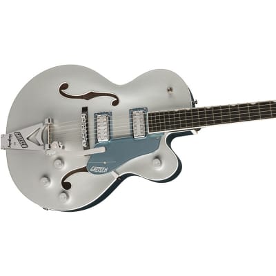 Gretsch G6118T-140 Limited 140th Anniversary Hollow Body, Two-Tone Pure Platinum/Stone Platinum image 4