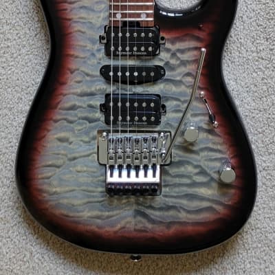 Charvel MJ SAN DIMAS STYLE 1 HSH FR PF QM Electric Guitar, Midnight Glow, Hardshell Gig Bag image 3