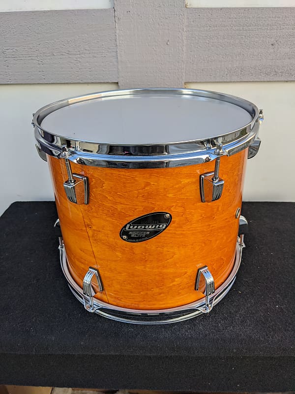 NEW! Ludwig Rocker Elite Taiwan Made 10 x 12" Amber/Orange Lacquer Tom - Looks & Sounds Excellent! image 1