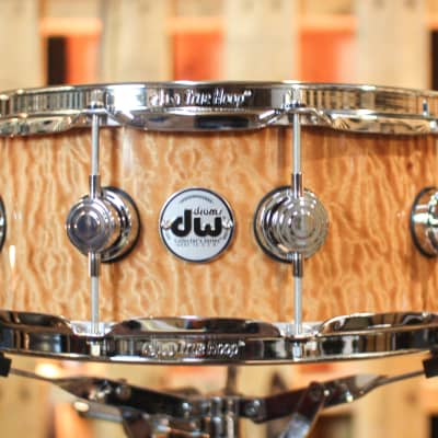 DW 5.5x14 Collector's Maple Mahogany Quilted Moabi Snare Drum - SO#1303312 image 1