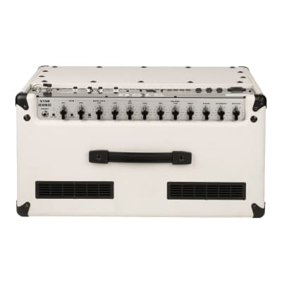 EVH 5150 Iconic Series 40W 1 x 12 Combo, Two-Channel, Reverb, Electric Guitar Amplifier with Molded Plastic Handle and Two 6L6 Power Tubes (Ivory) image 4