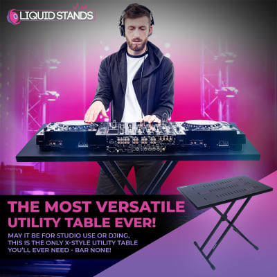 Liquid Stands Expandable X Style Keyboard Stand & DJ Table Stand Portable Audio Mixer Stand image 6