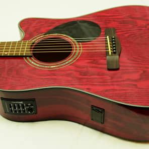 Samick D4CE TR Acoustic/Electric Guitar Beautiful Trans Red Finish w/included Accessories image 7