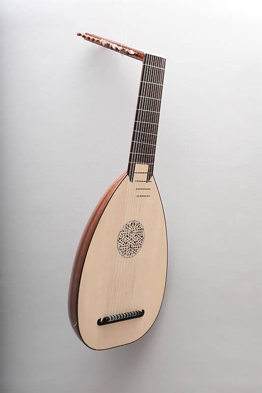 Handmade 11 Course Renaissance Lute - Baroque Archlute - Mahogany - Rosewood Material  + Hardcase image 1