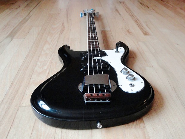 1970s Mosrite Firstman Vintage Electric Bass Guitar Black
