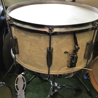 GRETSCH ROUND BADGE 14x7  chrome 8 lug 3Ply snare drum 1940s WMP image 6