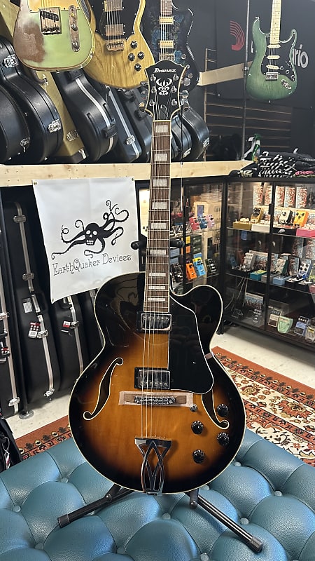 レア　IBANEZ A F 75-BK シンライン・フルアコ　MDD 良品 Amazon.com: Ibanez AF75GBKF AF Artcore 6 String Black Flat