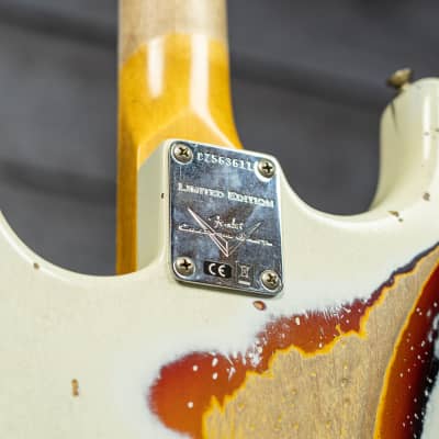 Fender Custom Shop W21 Ltd '67 Heavy Relic Stratocaster - Aged Olympic White over 3-Tone Sunburst image 8