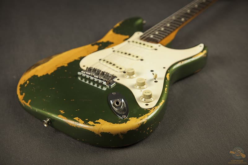 Fender Custom Olive Green Stratocaster Nitro Relic 1995 | Reverb
