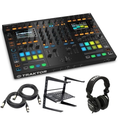 Native Instruments Traktor Kontrol S8 DJ Digital Controller - Free laptop Stand, Tascam DJ Headphone - (2) XLR Cables 15Ft each image 1