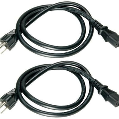 Pair Of Chauvet IEC8 8' Foot IEC 3 Pin 16 Gauge Pro Lighting Effect Power Cables image 1
