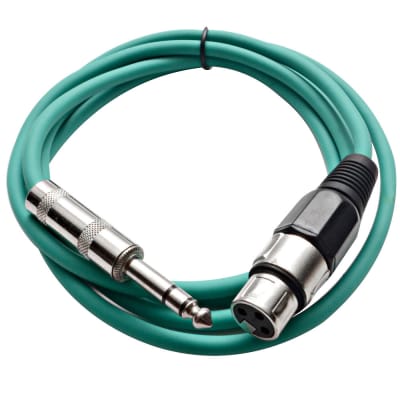 SEISMIC AUDIO Green 1/4" TRS  XLR Female 6' Patch Cable image 2
