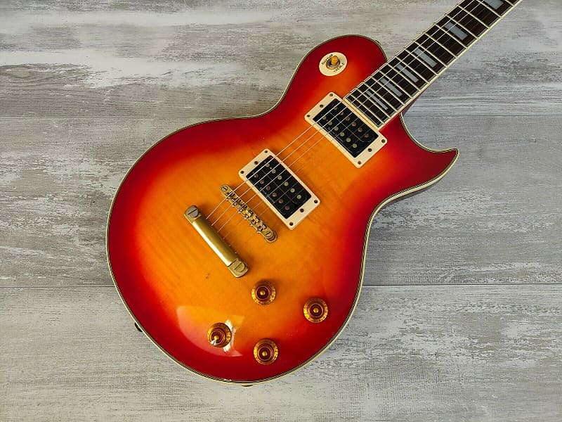 1997 Aria Pro II PE-DLX Single Cutaway (Cherry Sunburst) | Reverb