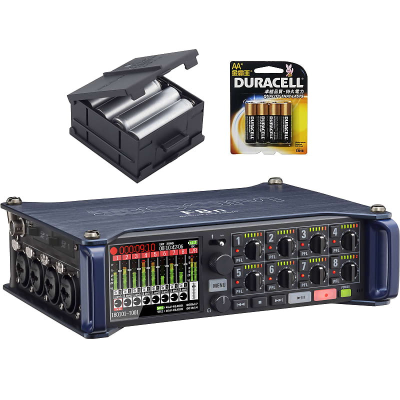 Zoom F8n Multi Track Field Recorder With BCF-8 battery case and batteries image 1