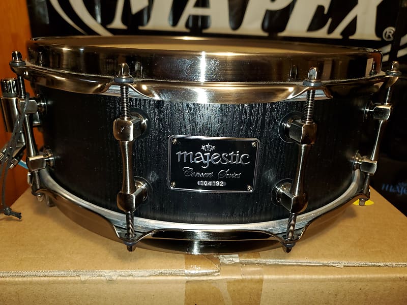 Majestic Black Series 14X5 Snare Drum Reverb