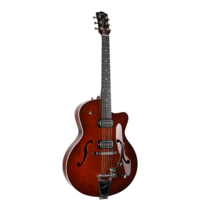 Godin 050970 5th Ave Uptown T-Armond Gloss Top  Havana Burst with Bigsby image 15