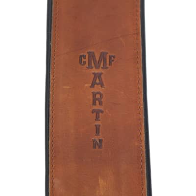 Martin Rolled Ball Glove Leather Guitar Strap Brown image 2