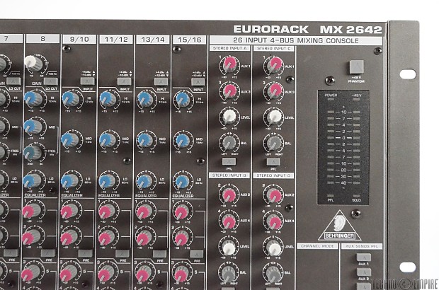 Behringer Eurorack MX2642 24-Input 4-Bus Mixer w/ PSU & SKB