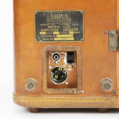 1957 Ampex Model 620 Brown Leatherette Vintage Small Portable Analog Tube PA Guitar Amplifier Instrument Amp with 6” JBL Speaker image 11