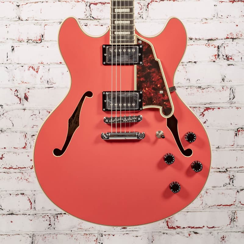D'Angelico Premier DC Semi-Hollow Electric Guitar Burnt Red