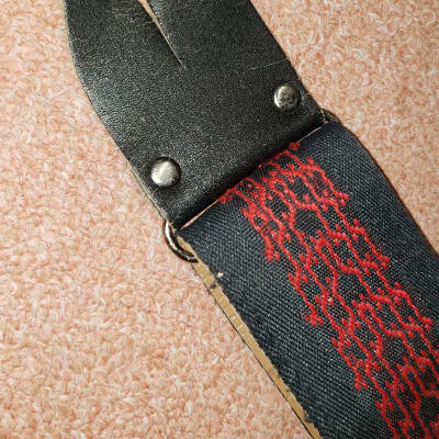 Vintage Ace Guitar Strap 60's 70's Red Embroidered image 4