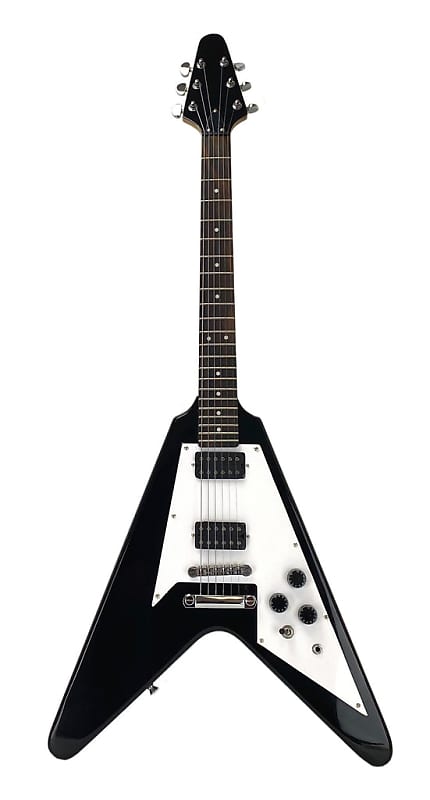Zenison Full Size Right Handed Flying V Electric 6 String Guitar 2022 Black image 1