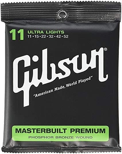 Gibson Masterbuilt Premium Phosphor Bronze Ultra Lights, 11-52 image 1