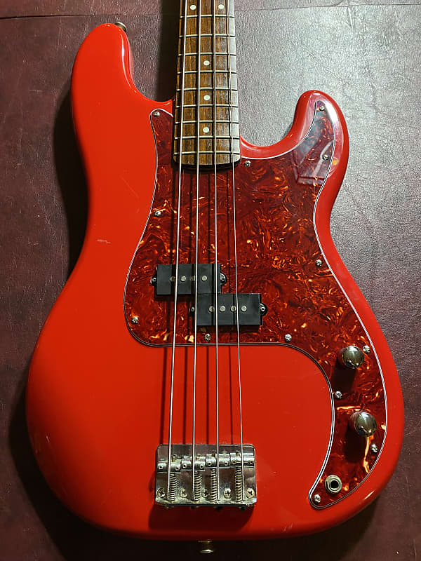 Squier Precision Bass 20th Anniversary Red w/Upgrades Reverb