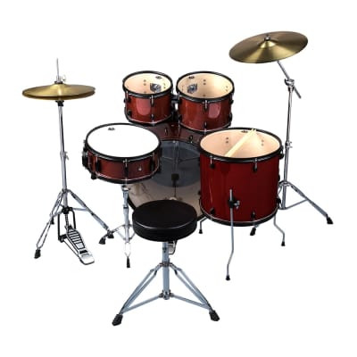 ddrum D2P-RPS D2P Series  Red Pinstripe  Drum Set with Cymbals and Hardware Pack image 2