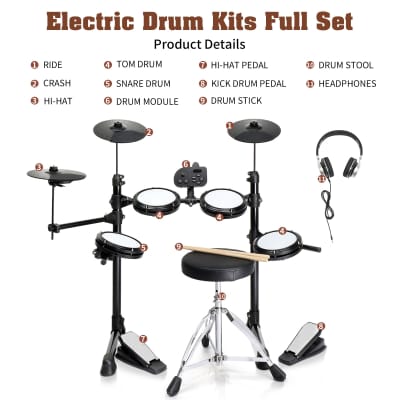 Glarry Beginner Electronic Drum Set image 4