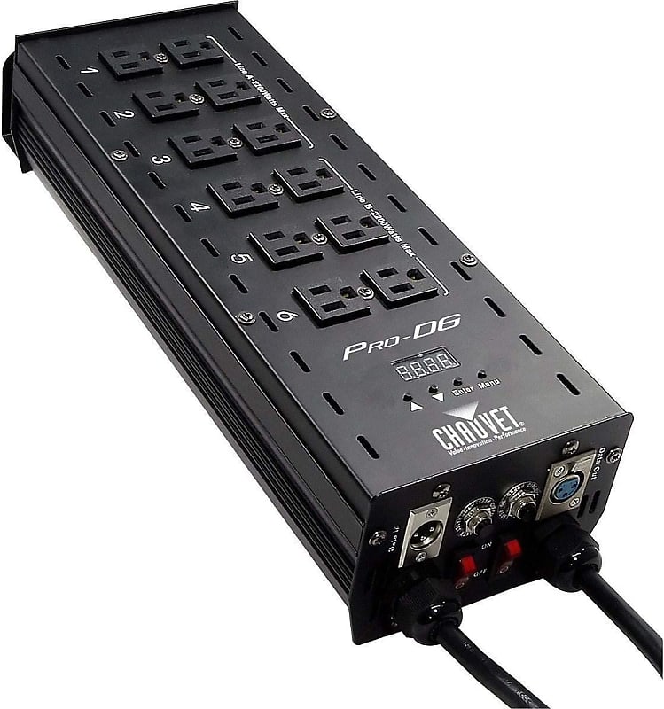 CHAUVET DJ Pro-D6 DMX-512 Dimmer/Switch Pack (6-Channel) | LED Light Controllers, BLACK image 1