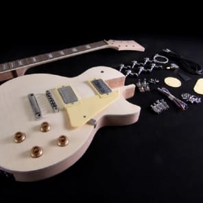DIY Electric Guitar Kit Les Paul Set-In Neck Solid Paulownia Body with Flamed Maple Veneer Top image 1