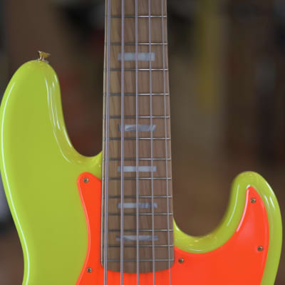Fender MonoNeon Jazz Bass V - Neon Yellow and Orange image 3