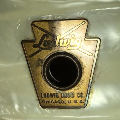 Ludwig No. 491 Pioneer 5x14" 6-Lug Snare Drum with Keystone Badge 1968 - 1969 - White Marine Pearl image 2