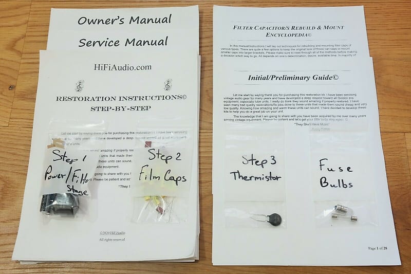 Stromberg Carlson  AU-34 restoration kit filter capacitor repair rebuild fix  			