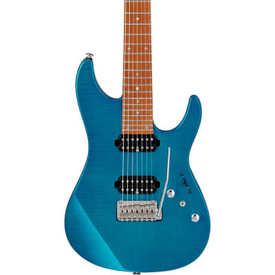Ibanez MM7 Martin Miller Signature Electric Guitar Transparent Aqua Blue image 1