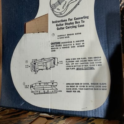 Vintage 1970's Emenee Tiger Electric Guitar, Amp, Gig Bag And Case image 5