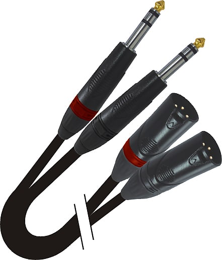 AxcessAbles TRS18-DXLR402M ⅛ (3.5mm) Stereo Minijack TRS to Dual XLR M