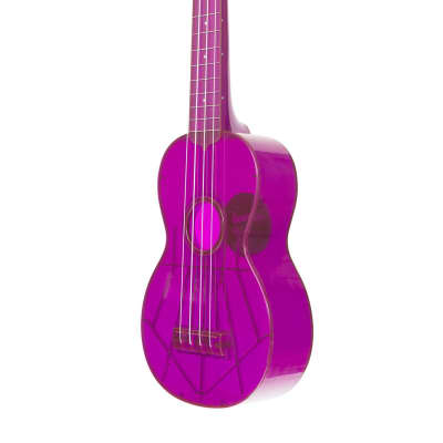 Kala KA-SWF-PL Fluorescent Purple Grape Soprano Waterman Ukulele image 2