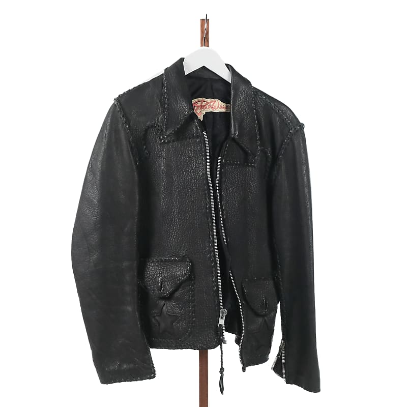 Robert Warner Black leather jacket custom stiching Owned | Reverb UK