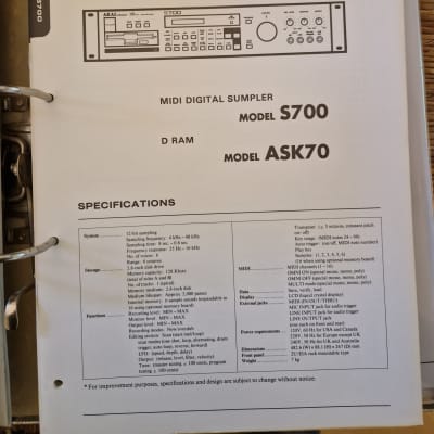 Akai S700 & ASK70 Service Manual