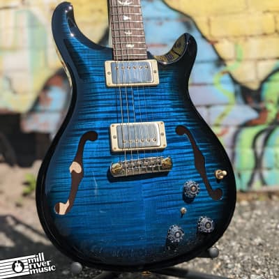 Paul Reed Smith PRS Core Hollowbody II Piezo Electric Guitar Aqua Black 10-Top image 1