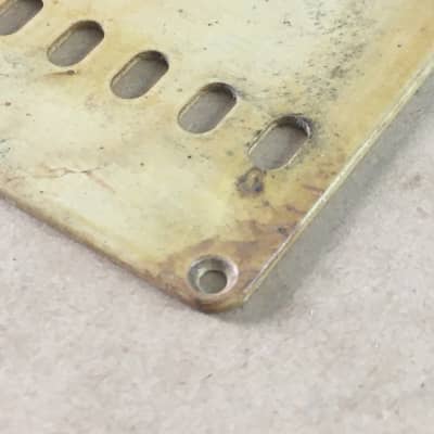 Vintage Fender Electric Guitar Strat Back Plate Tremolo Cover Heavy Aged Relic image 2
