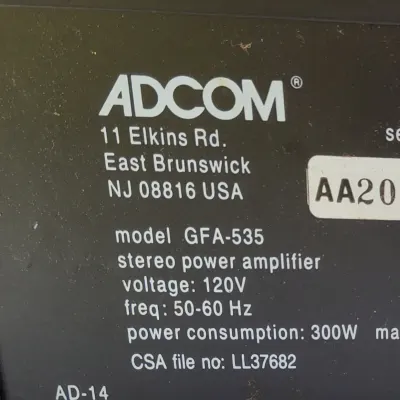 80s Adcom GFA-535 home stereo amplifier image 6